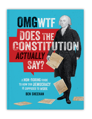 Cover of OMG WTF Does the Constitution Actually Say?: A Non-Boring Guide to How Our Democracy is Supposed to Work